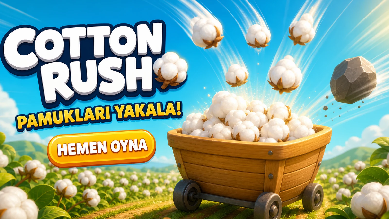 Cotton Rush: düşen pamukları toplayan sepet