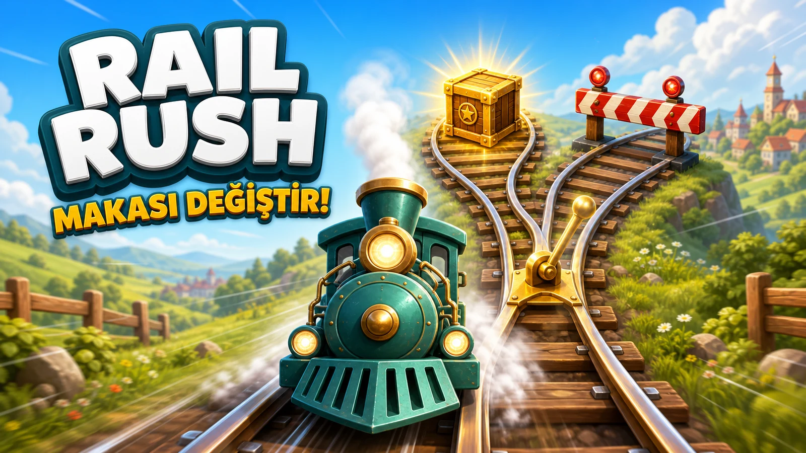 Rail Rush: iki hat arasında makas değiştiren tren